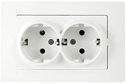 Gunsan Moderna Double prise encastrée complète Blanc