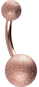 PIERCINGLINE Bauchnabelpiercing Chirurgenstahl Diamantoptik Piercing Bananabell Banane Roségoldfarben 8 mm