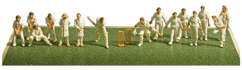 Model Scene Peco Cricket Team Figures OO Scale Ready Painted