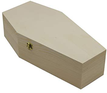 Creative Hobbies Großer 30,5 cm großer Halloween-Sarg, befüllbare Scharnierbox für Dekoration, Partygeschenk, Gothic, Dekoration, Ringbox, Haustier-Schatulle