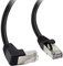 Cable Ethernet Cat5, RJ45 macho a macho de 90 grados, cable de conexión LAN de red de Internet para PC, router, módem, impresora, Xbox, PS4-1.5 pies (ángulo hacia abajo)