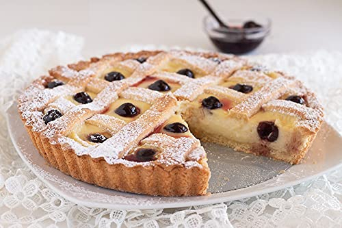 TORTA CROSTATA AMALFITANA RIPIENA DI CREMA PASTICCIERA AL LIMONE E AMARENE ARTIGIANALE -DOLCE TIPICO CAMPANO-DA CIRCA 1 KG