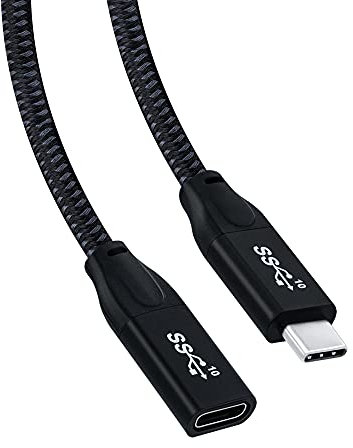 Mcbazel USB Type-C Extension Cable Type C Male to Female 3.1 10Gbps Fast Charge Audio Data Transfer Extender Cable Compatible with NS-Switch/Switch 2/O-culus Quest/Quest 3/Laptop -1.96FT