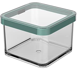 Rotho Loft Vorratsdose 0.5l mit Deckel, lebensmittelechter Kunststoff (SAN) BPA-frei, türkis/transparent, 0.5l (10.0 x 10.0 x 7.2 cm)