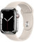 Apple Watch Series 7 (GPS + Zellular, 45MM) Edelstahlgehäuse Silber mit Polarstern Sportarmband (Generalüberholt)