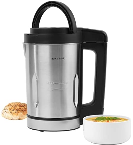 Salter EK5118 Healthy Soup and Smoothie Maker, Blender, Stainless Steel Jug, 5 Settings, Auto-Memory, Keep Warm Function, Overspill Prevention, Digital Control Panel, 900 W, 1.6 L