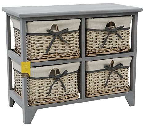 JVL Sherborne 2+2 Drawer Willow Storage Unit
