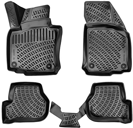 fussmattenprofi.com 3D Gummimatten Set für Skoda Octavia 2.Gen (II) Baujahr 2004-2013 | Extra Hoher 5cm Rand Allwetter Auto Fussmatten I TPE Geruchlos rutschfest Fußmatten Zubehör