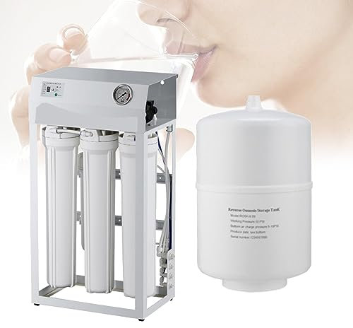 Wasseraufbereiter, kommerziell, zertifiziert 400 GPD, mit Druckbehälter, Wasserfiltersystem RO zur Remineralisierung pH-Wert + unter der Spüle, Trinkwasserfilter mit schönem Geschmack (Color : 400 g,