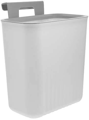 Cabilock Poubelle à compost de cuisine avec couvercle de 12 litres à suspendre avec couvercle, poubelle murale pour comptoir ou sous évier, salle de bain, camping-car (blanc)