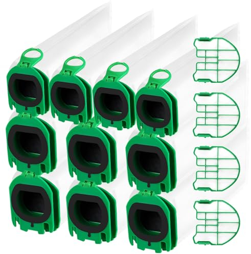 10 Piezas Bolsas de Aspiradora, Bolsas de Filtro Bolsas Epuesto Para Bolsas Aspiradora Inalámbrica Para Vorwerk Kobold VB100 VB 100 FP100 Con 4 Filtros Protección