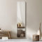 Warmiehomy Full Length Wall Mounted Mirror, 28x118cm Full Body Mirror, Sliver White Long Metal Framed Mirror for Living Room or Dressing Bedroom