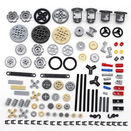 Technik Ersatzteile Set, 116 Teile Zahnräder Getriebe, Achsen und Verbinder MOC Klemmbausteine Teile Zubehör Set