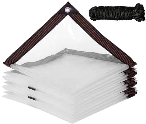 Bâche - Protection contre le vent - Résistante - Pour l'extérieur - Transparente - Flexible - Pour abris de jardin, vergers, granges, serres, porches, terrasses, jardin