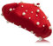INOGIH Vintage Wollmütze mit französischer Perle, Baskenmütze für Damen, Winter, Herbst, süße Mütze für Damen und Mädchen, Rot mit Perle, M