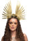 Tiara Sonnengöttin Haarreif mit Federn und Blumen Gold Kopfschmuck Krone Diadem Heiligenschein