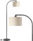 EDISHINE Lampada da terra per soggiorno, lampada ad arco con paralume in lino beige, attacco E27, lampada da terra nera da 161 cm con paralume regolabile (Lampadina fornita)