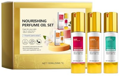 3 Stück Pflegendes Parfümöl Clean Elegance Parfümöl, Duftölparfüm Parfümöl Damen, Perfume Oil mit Pflegender Ölkomplex, Jasmine Floral & Freshs Fragrance for Frauen (3x50ml)
