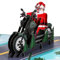 3D Weihnachtskarten Pop-Up Karte Weihnachten Karten Weihnachts Pop Up Karte Weihnachtsmann auf einem Motorrad Christmas Cards mit Schönen Papier mit Umschlägen Geschenk für Familie und Freunde