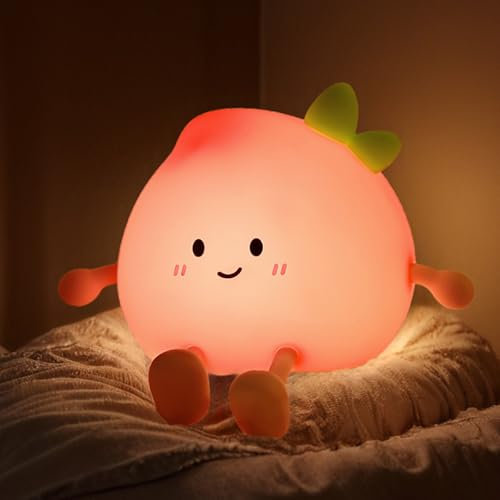 Almaxi Luz Nocturna Infantil, Lampara Bebe Noche Silicona, Luz Bebe Nocturna 3 Brillo, Lampara Bebe Recargable con Temporizador, Luz Quitamiedos Infantil Regulable Deco Dormitorio Regalo