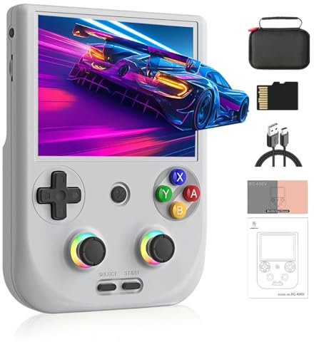 NULA RG406V Retro Handheld Spielekonsole, 4-Zoll-IPS-Multitouchscreen Android 13 Videospiel-PlayerMit Hall-Joystick RGB-Beleuchtung, 5500 mAh WiFi & Bluetooth - 8+128G/ Keine Spiele