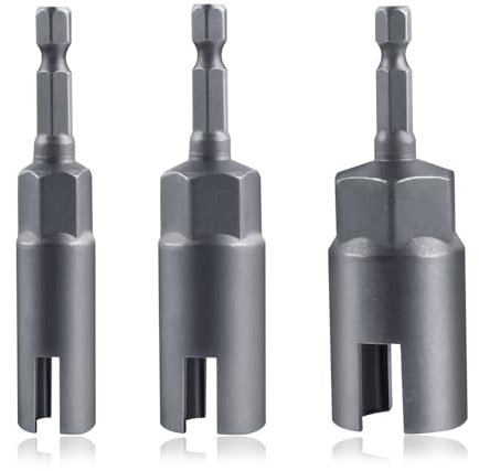 SPEEDWOX 3PCS Power Wing Nut Driver Set 12mm 15mm 18mm Wing Nut Driver Bit 1/4 Hex Shank Nut Driver Power Wing Nut Drill Bit Socket Tool Drive Kit For Hook Bolt Screws Installation, Wire Twisting