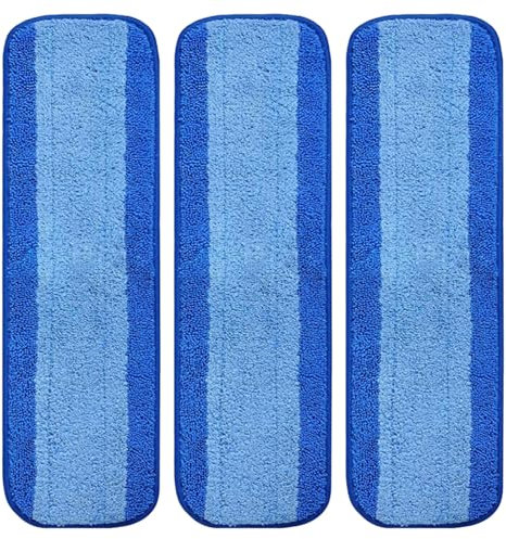 Bahan alamy Microfibre Cleaning Pad for Bona, 3 Pack Mop Heads Compatible with Bona Mop, Washable & Reusable Mop Refill Pads for Wood and Hard-Surface Floors