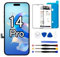 Dinow Display für iPhone 14 Pro, 6.1 Bildschirm für iPhone 14 Pro Full HD 3D Touch Digitizer, Display Reparaturset für iPhone 14 Pro (A2890, A2650, A2889, A2892, A2891) mit Reparatur-Werkzeug-Set
