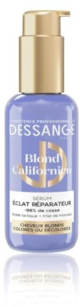 DESSANGE Sérum Sans Rinçage Blond Californien Cheveux Colorés 110ml | Acide lactique & miel de manuka, Réduit la casse, Apporte brillance et souplesse, Gamme Blond Californien