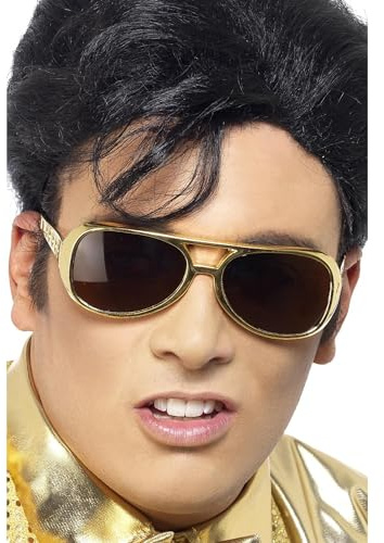 Goldene Elvis Sonnenbrille für Erwachsene