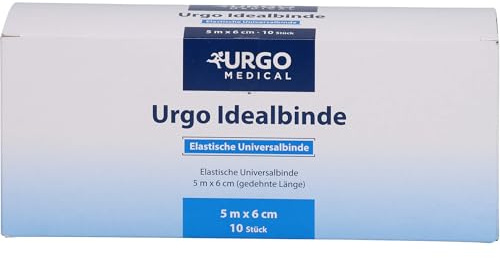 Urgo Idealbinde 5 m x 6 cm Kompressionsbinden mittlerer Zug, 10 St. Binde