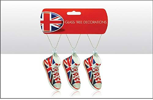 Union Jack Mundgeblasenes Glas, Weihnachtsschmuck