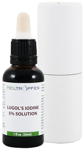 Lugols Solution 30 ml - 1 Fl Oz | 15% Strength Liquid Formulation | 5 Percent Iodine + 10% Potassium Iodide Liquid | Drops | Third-Party Tested | Heiltropfen®
