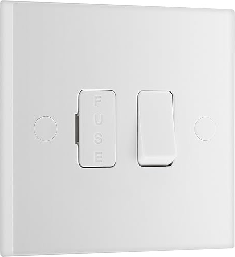 BG Electrical Switched Fused Connection Unit, Fused Spur Switch, Square Edge, Nexus 900 Series, White Moulded, 13A, 950