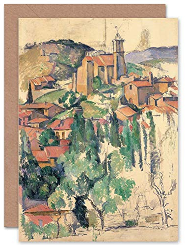 Wee Blue Coo CARD GREETING GIFT PAINTING LANDSCAPE URBAN CEZANNE GARDANNE VIEW