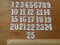 Advent Calendar Numbers 1-25. Iron on (No Sew) Fabric.Plain Colours (Plain White)
