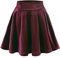 Urban GoCo Donna Vintage Svasata Mini Gonna da Pattinatrice Versatile Elastica di Velluto Gonna Rosso Borgogna L