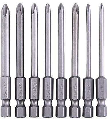 Rocaris 8 Pack 3 Inch Magnetic Long Hex Cross Phillips Screw Head Screwdriver Bits Electric Screwdriver Set