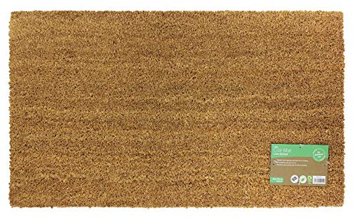 JVL Manor Plain Natural Coir Backed Door Mat, Latex, Brown, 40 x 60 cm