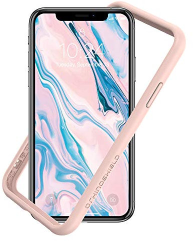 RhinoShield Bumper Case kompatibel mit [iPhone XS Max] | CrashGuard NX - Stoßdämpfende Schutzhülle im schlanken Design - 3.5 Meter Fallschutz - Samtrosa
