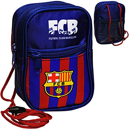 alles-meine.de GmbH Brustbeutel/Handytasche/Geldbörse - Fußball - FC Barcelona - FCB - mit Sichtfenster - Geldbeutel - Portemonnaie für Kinder - Geld Handy Geldtasche - Junge..