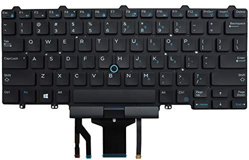 AUTENS Replacement US Keyboard for Dell Latitude E5450 E5470 E7450 E7470 7480 7490 5480 5488 Laptop No Frame, with Pointer, with Backlight