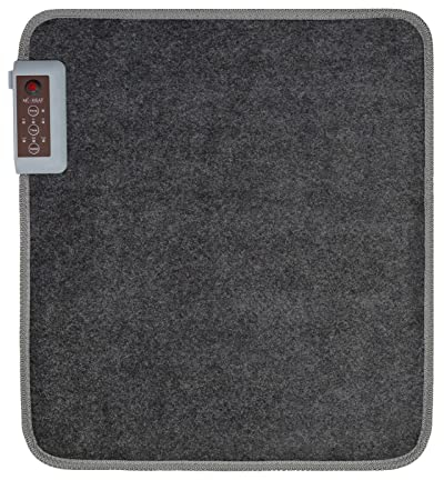 Tappeto riscaldante a infrarossi Mi-Heat Warm Feet 50x55cm grigio/antracite - circa 40°C - con controller, funzione timer, pavimento, 230V, superficie in moquette ad anelli