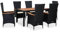 7-tlg. Garten-Essgruppe Poly Rattan Akazienholz Schwarz