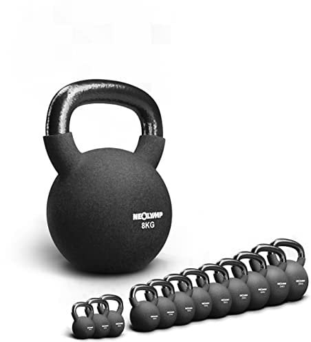 NEOLYMP Kettlebell/Kugelhantel aus Gusseisen mit Neoprenbeschichtung (S/8kg)