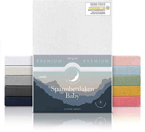 Laleni Premium Spannbettlaken 50x89 cm für Baby 2er Set Maxi | Oeko-TEX zertifiziertes Spannbettlaken Beistellbett | Stubenwagen Bezug 100% Baumwolle | Baby Spannbettlaken/Baby Bettwäsche | Weiß