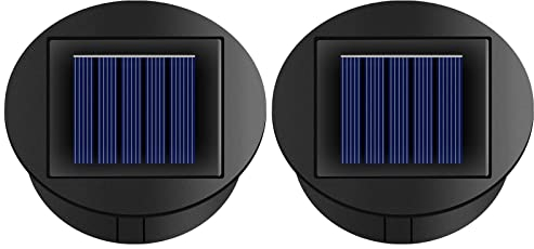 YJFWAL 2 Solarleuchten Ersatz Top mit LED Leuchtmitteln,8 cm Solarpanel Laterne Deckel Leuchten Ersatzoberteil Glühbirne Ersatzteil für Outdoor Hängelaternen DIY für LED Solarleuchten Garten Decor