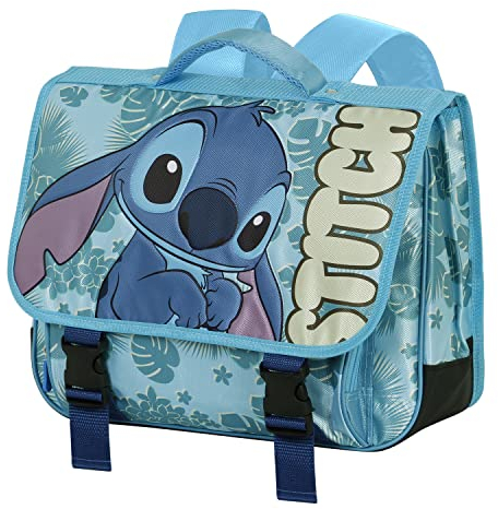 Disney Lilo y Stitch Cute-Mochila Cartable 2.0, Azul, 38 x 30 cm, Capacidad 13.5 L