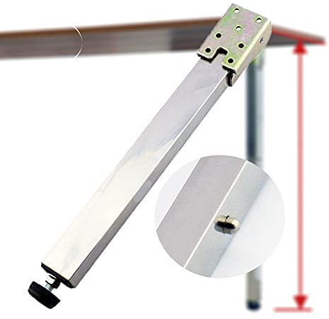 ASDQWER Edelstahl DIY Möbelfüße Tischbeine,Klapp Teleskop Bar Schreibtischbeine,Push-Pull Lift Esstische Schrankbeine, 40-160 cm, Verstellbare Schutzbasis, Mit Schrauben,135cm/53.1in