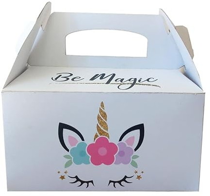 12 x Box scatoline Bellissime scatole porta dolci, gadget, confetti, caramelle cotillon o dolcetti regalini fine festa per bambini fai da te (unicorno unicorn magic)